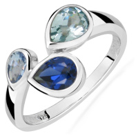 JVD Hravý stříbrný prsten s barevnými zirkony SVLR0120SH8MZ 58 mm