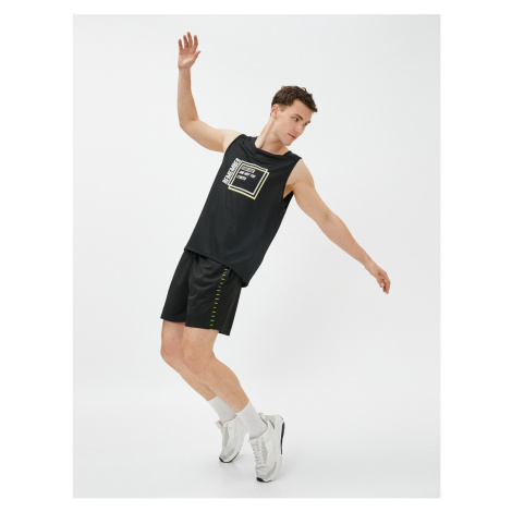 Koton Sport Shorts Waist with Lace-Up, Stripe Print, Pocket Detail.