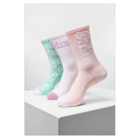 Nekonečné ponožky 3-balení bílá/lightrose/mint