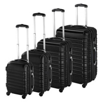 Skořepinové cestovní kufry sada 4 ks černé