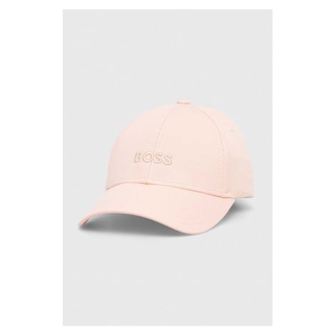 Bavlněná baseballová čepice BOSS růžová barva Hugo Boss