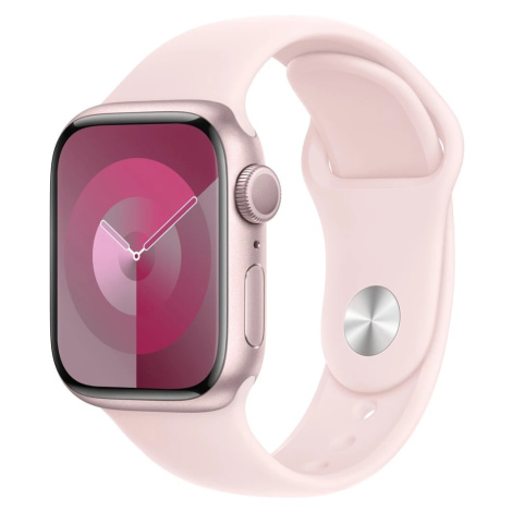 Apple Apple Watch Series 9 41mm Růžový hliník se světle růžovým sportovním řemínkem S/M