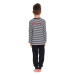 Dětské dlouhé pruhované pyžamo Doctor Nap PDU.5236 Černo-barevná