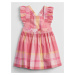 GAP růžové baby šaty Plaid