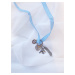 SARLINI textilní náhrdelník s přívěskem Barva: Modrá