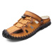 Kožené pánské boty na léto sandály a pantofle s pásky
