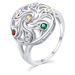 MOISS Hravý stříbrný prsten s barevnými zirkony R00021 59 mm