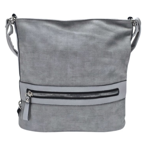 Velká světle šedá kabelka a batoh 2v1 s texturou Tapple