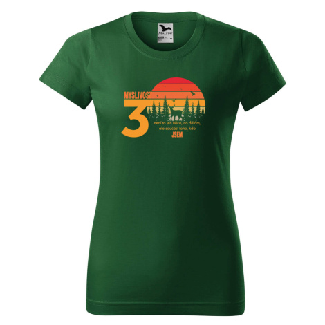 DOBRÝ TRIKO Dámské tričko s potiskem k narozeninám 30 let myslivost Barva: Lahvově zelená