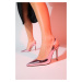 LuviShoes Twine Metallic Pink Women's Heeled Shoes