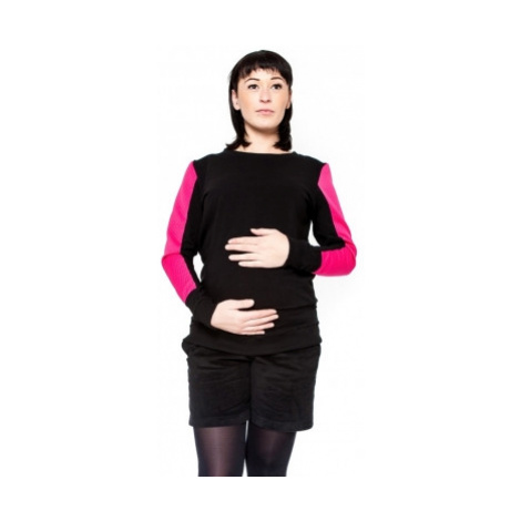 Těhotenské manšestrové kraťásky Be MaaMaa - DINA černé, vel.