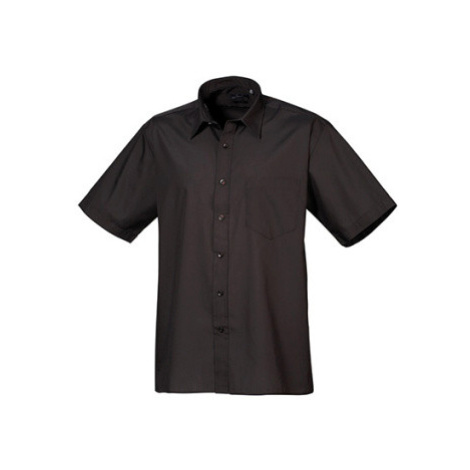 Premier Workwear Pánská košile s krátkým rukávem PR202 Black