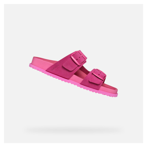 Růžové dámské pantofle Geox Sandybett - Dámské