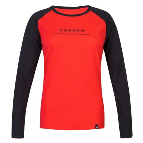 Hannah PRIM Dámské tričko s dlouhým rukávem, červená, velikost