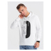 Men's printed HOODIE sweatshirt - white V1 OM-SSPS-0152