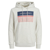 Jack&Jones Pánská mikina JJTRAVIS Regular Fit 12223700 White Melange