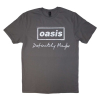 Oasis Tričko Definitely Maybe Distressed Text Logo Unisex Charcoal Grey