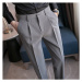 Rovné pánské kalhoty po kotníky s vysokým pásem