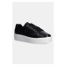 Kožené sneakers boty Tommy Hilfiger TH PLATFORM COURT SNEAKER černá barva, FW0FW08614