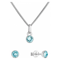 Sada šperků s krystaly Swarovski náušnice, řetízek a přívěsek modré 39177.3 lt. turquoise