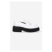 Kožené mokasíny Marni Moccasin Shoe dámské, bílá barva, na platformě, MOMS003904.P3731-white