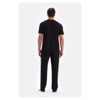 Dagi Black Half Pop Short Sleeve Shorts Trousers Triple Pajamas Set