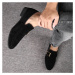 Nazouvací pánské boty semišové loafers s přezkou