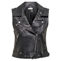 Only Onlvera Faux Leather Waistcoat Dámská vesta černá