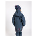 dětská softshellová bunda s fleecem Unuo Basic Lístečky žíhaná modrá