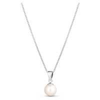 JwL Luxury Pearls Stříbrný náhrdelník s pravou perlou JL0834 (řetízek, přívěsek)
