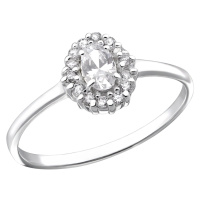 Zásnubní prsten stříbro luxury princess III