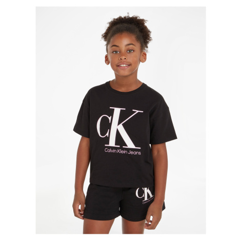 Černé holčičí tričko Calvin Klein Jeans