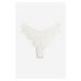 H & M - Krajkové kalhotky brazilian 2 kusy - bílá