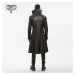 kabát pánský DEVIL FASHION - Villain Blues Punk Faux Leather Trench Coat - Brown