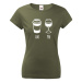 Dámské tričko s vtipným potiskem Káva a víno