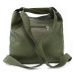 Tmavě zelená dámská kožená kabelka s kombinací batohu Azaniah JUNI export