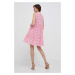 Bavlněné šaty Rich & Royal růžová barva, mini