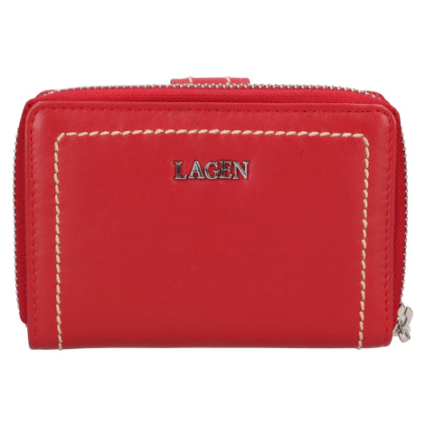 Malá dámská kožená peněženka Lagen Yola - červená