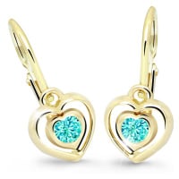 Cutie Jewellery Dětské srdíčkové náušnice C2752-10-X-1 světle zelená