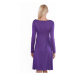 Delší vycházkové šaty s dlouhým rukávem barva fialová