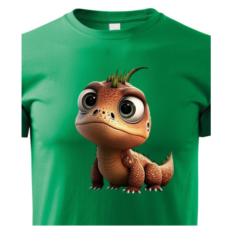 Dětské tričko - dinosaurus - roztomilý barevný motiv s plnými barvami BezvaTriko