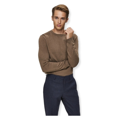 Selected Noos Berg Crew Knit - Teak Hnědá