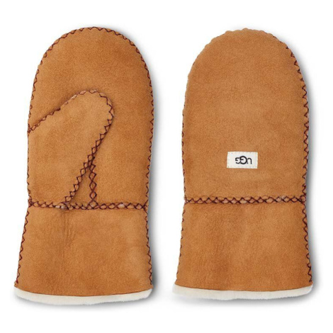 Dětské kožené rukavice UGG béžová barva