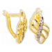 GEMMAX Jewelry Elegantní Zlaté gravírované náušnice GLECN-06471