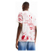 Červeno-bílé pánské vzorované tričko Desigual Frany