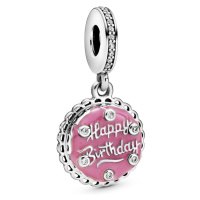 Pandora Stříbrný přívěsek Růžový narozeninový dort 798888C01