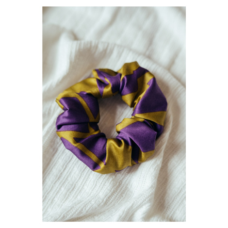 Zeleno-fialová bavlněná gumička scrunchie