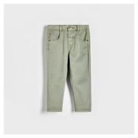 Reserved - Pružné kalhoty regular - Zelená