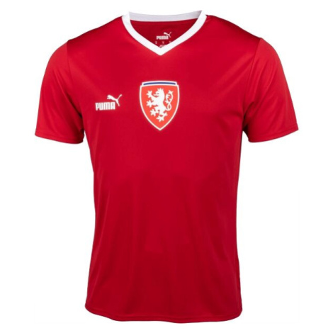 Puma FACR HOME JERSEY FAN TEE Pánské fotbalové triko, červená, velikost