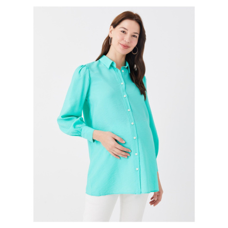 LC Waikiki Shirt Collar Straight Long Sleeve Maternity Tunic